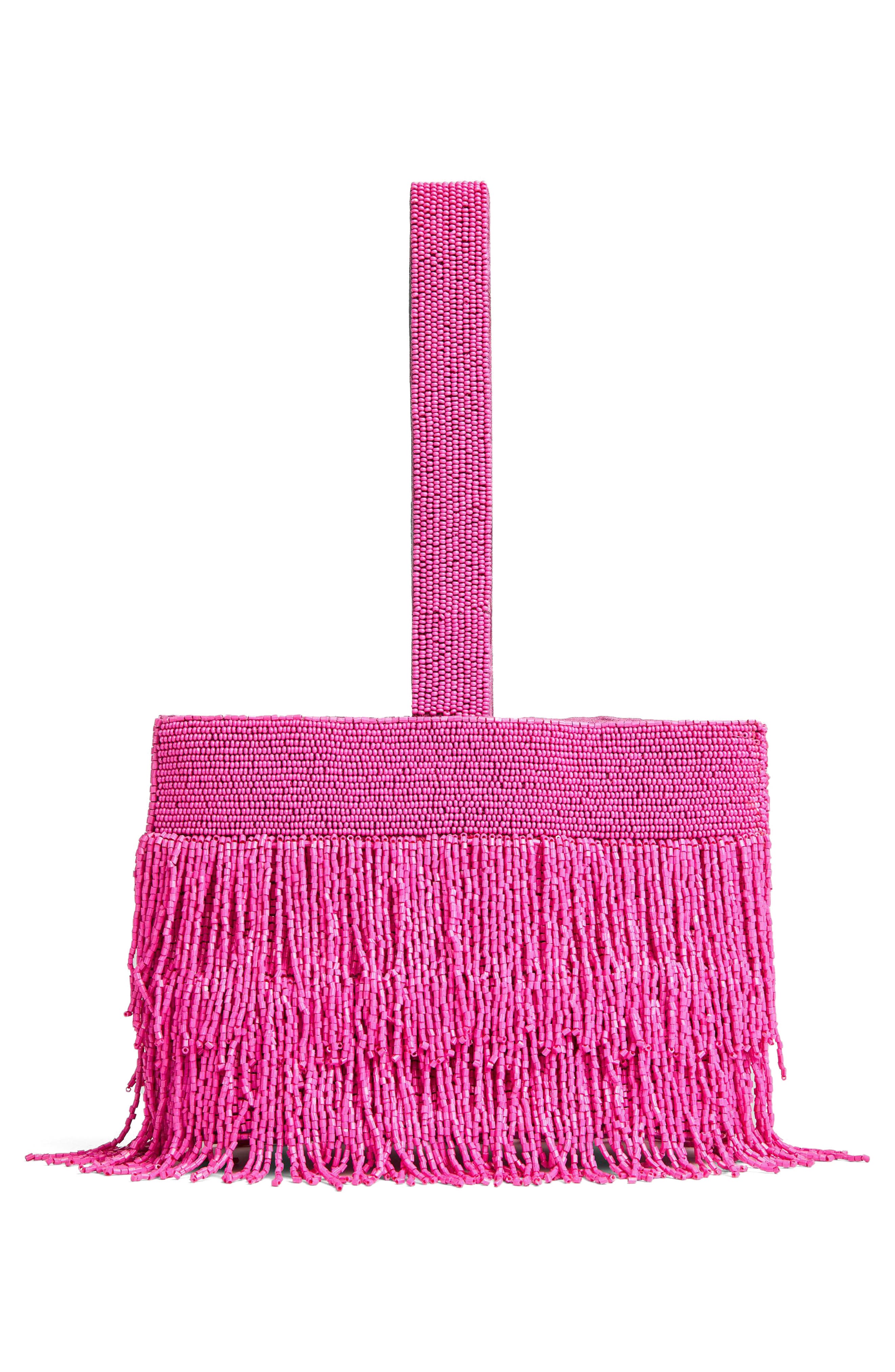 LK Bennett Estelle Beaded Clutch, Alternate, color, Pin-Magenta