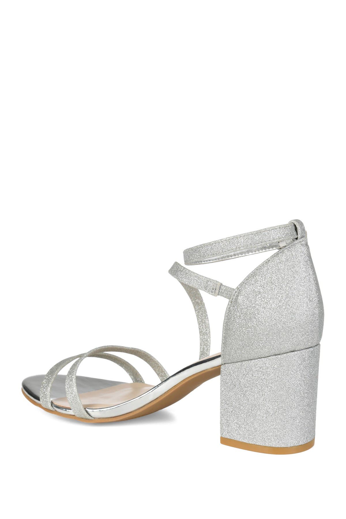 Journee Collection Bella Glitter Sandal, Alternate, color, Silver