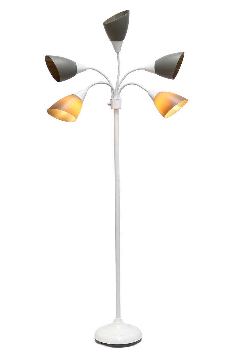LALIA HOME Five Light Goose Neck Floor Lamp, Alternate, color, 