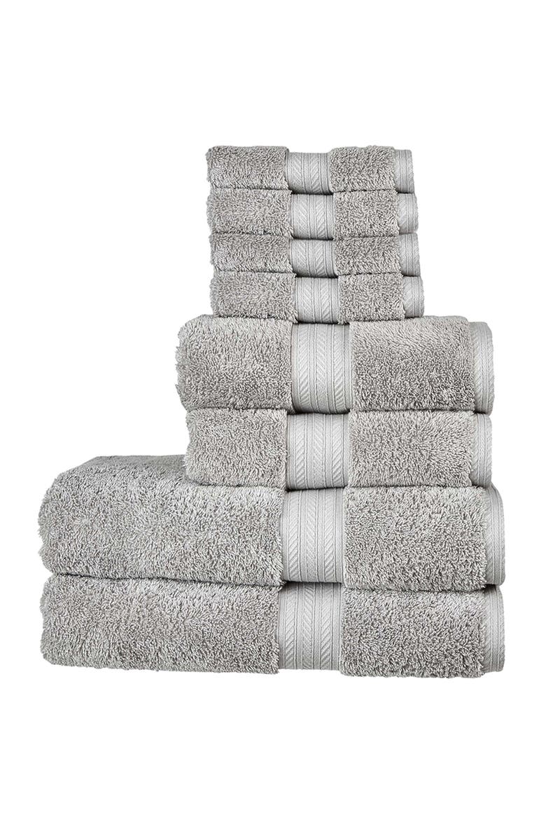 CHRISTY Renaissance Classic 100% Egyptian Cotton 8 Piece Towel Set, Main, color, Dove Gray
