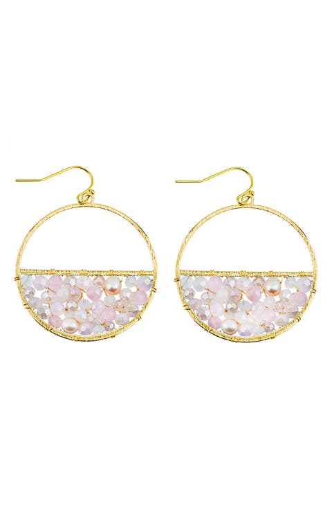 Cultured Freshwater Pearl Beaded Circle Drop Earrings