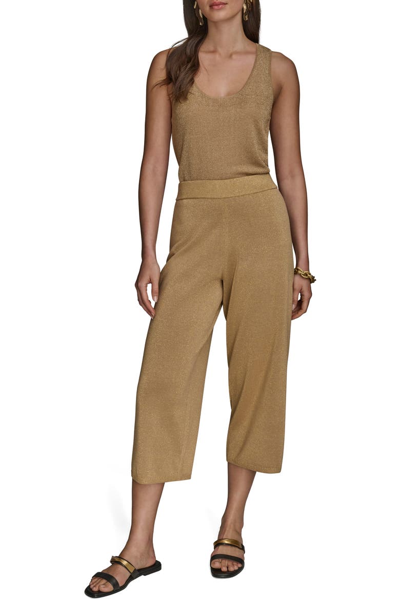 Metallic Crop Sweater Pants, Alternate, color, FAWN COMBO