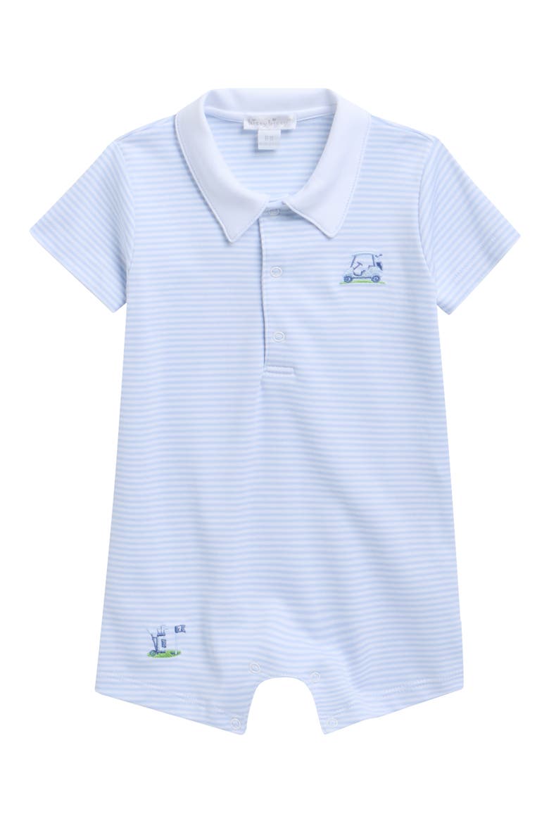 Embroidered Pima Cotton Romper, Main, color, LIGHT BLUE