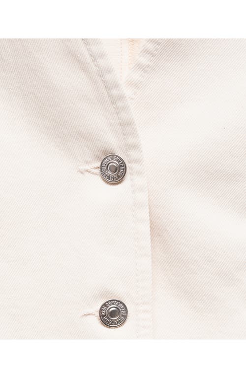 Mango Denim Vest In White