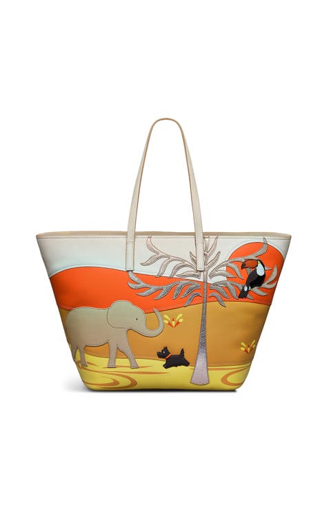 On Safari Large Zip Top Tote Bag