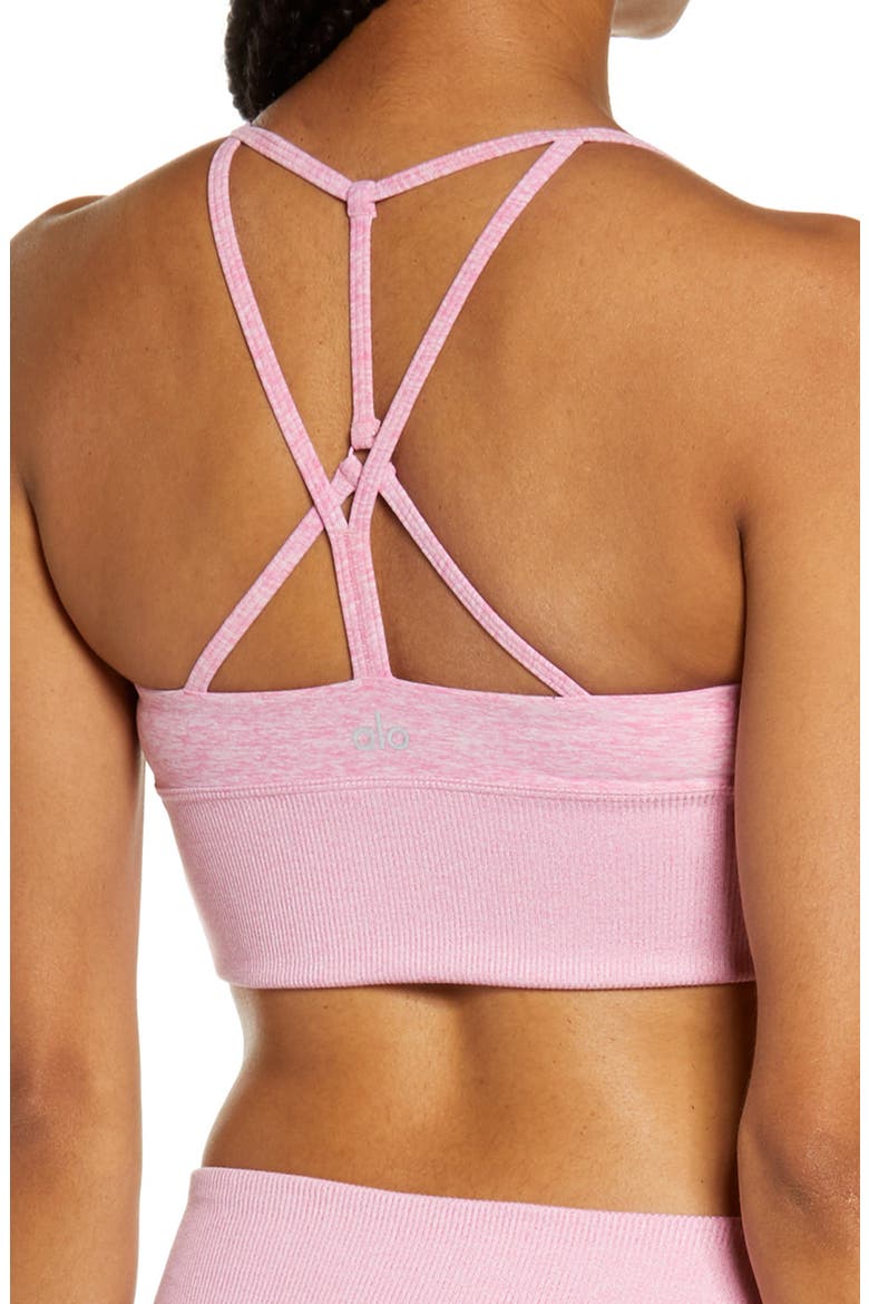 Alosoft Yoga Bra, Alternate, color, PARISIAN PINK HEATHER