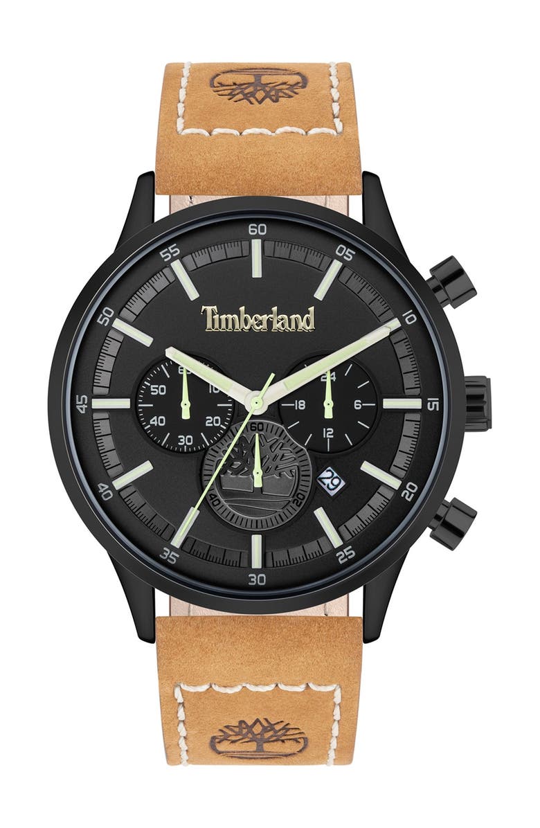 Timberland Men's Chronograph Leather Strap Watch, Main, color, 