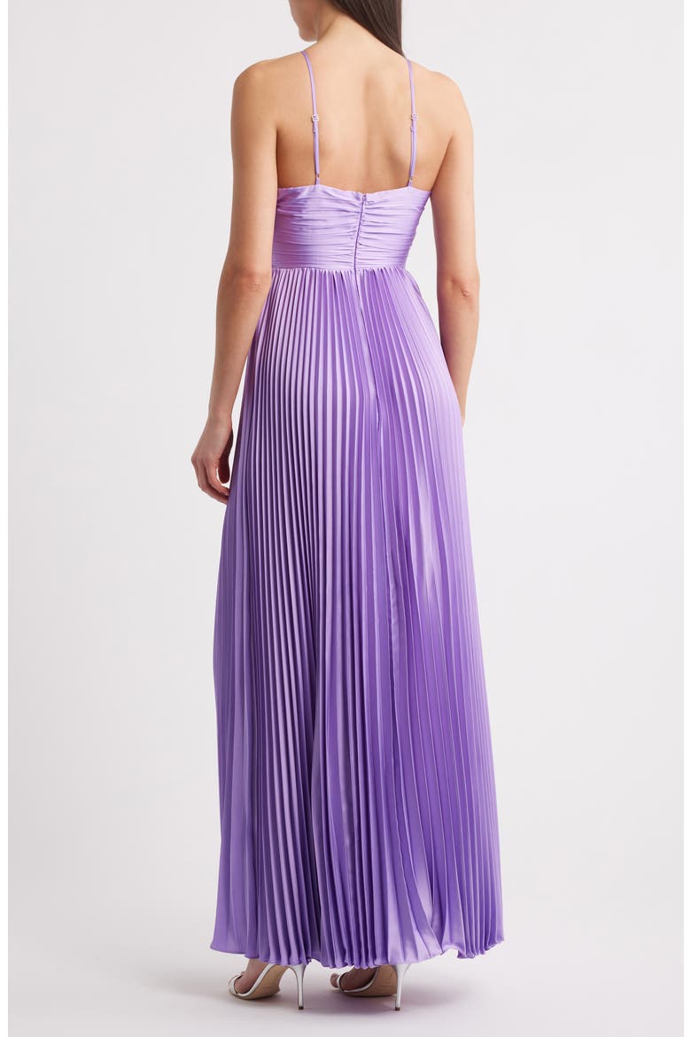 Blair Pleated Satin Gown, Alternate, color, VIOLET