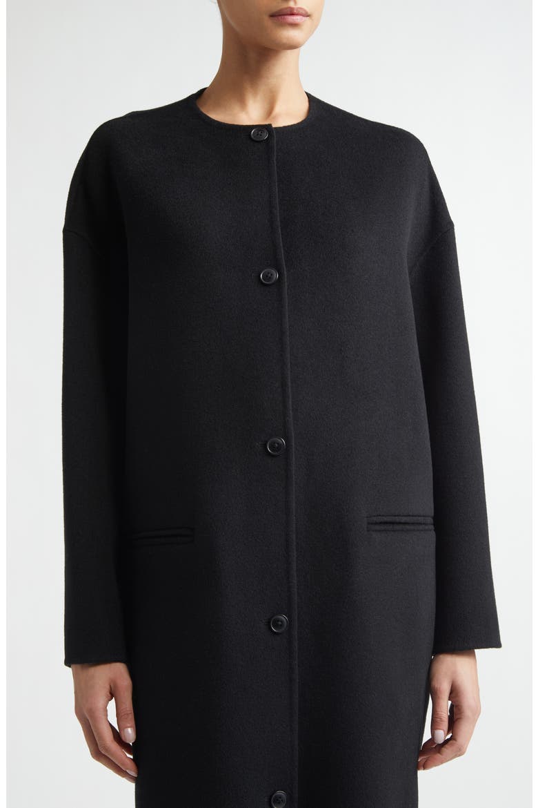 Kerry Oval Shaped Wool & Cashmere Coat, Alternate, color, BLACK