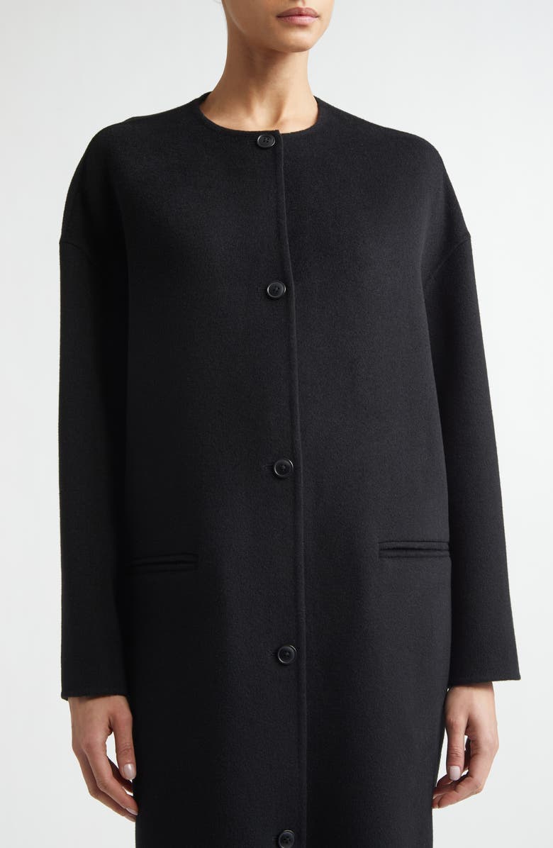 LOULOU DE SAISON Kerry Oval Shaped Wool & Cashmere Coat, Alternate, color, Black