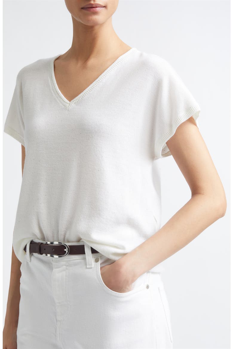 V-Neck Wool Blend Sweater, Alternate, color, 150 CREAM