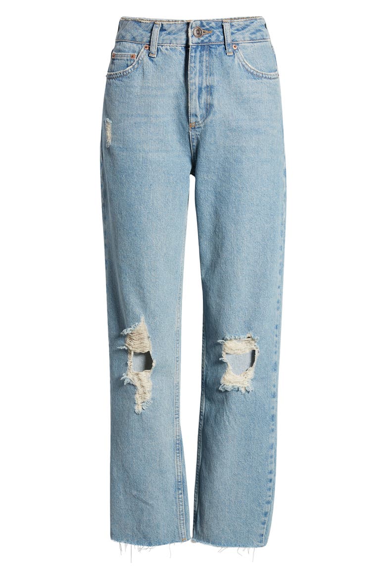 Pax Ripped High Waist Jeans, Alternate, color, LIGHT WASH