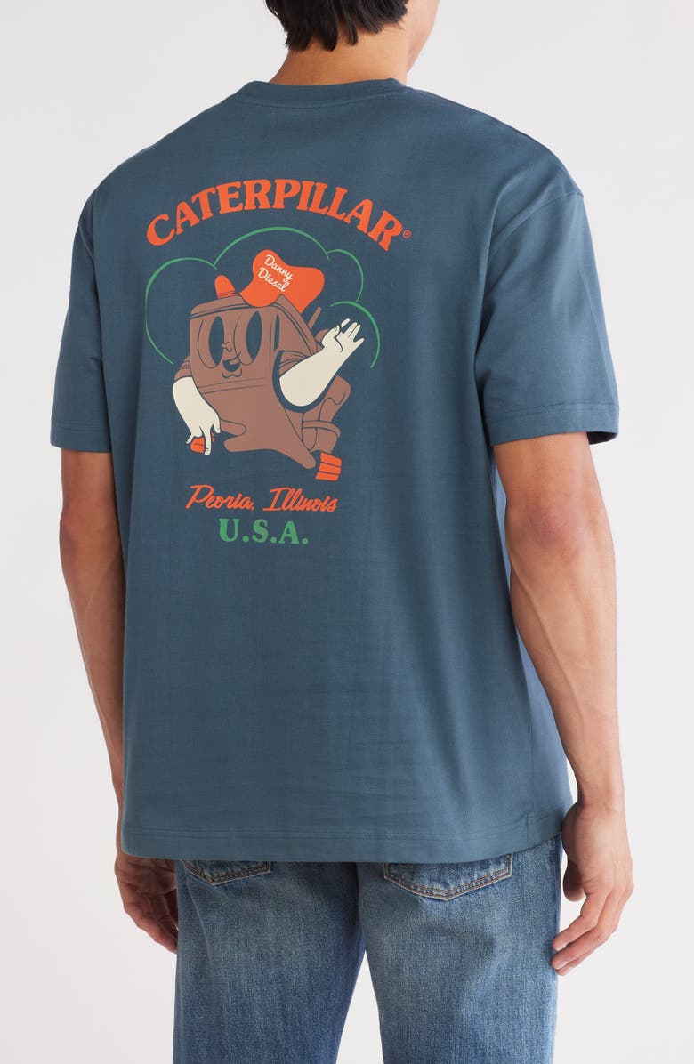 CAT WWR Danny Diesel Boxy Cotton T-Shirt, Alternate, color, Orion Blue