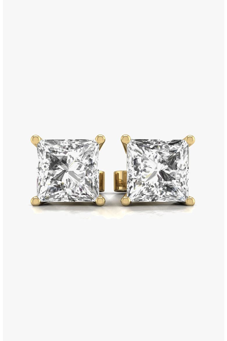 Studs 14K Gold 0.75 Carat The Princess Solitaire, Main, color, Yellow Gold