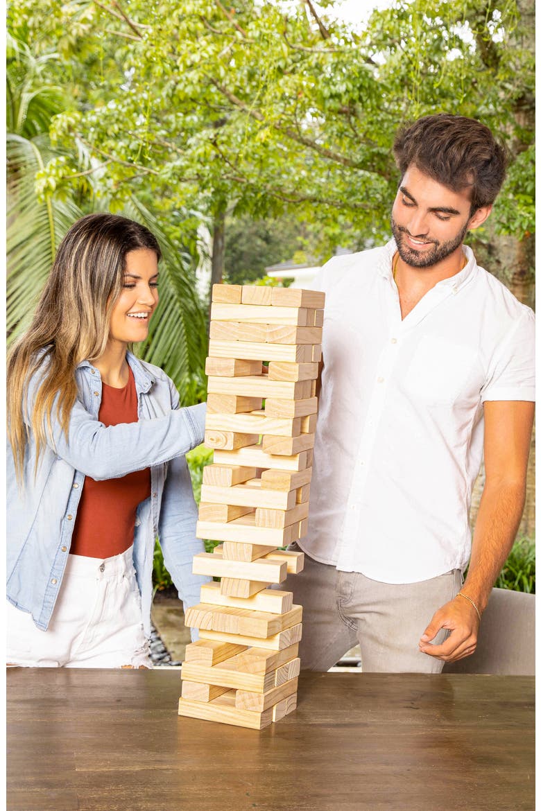 Stars & Stripes Giant Wooden Tower Game, Alternate, color, WOOD
