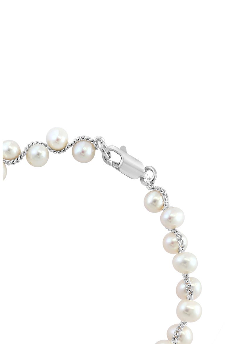 Sterling Silver 5mm Freshwater Pearl Bracelet, Alternate, color, SILVER