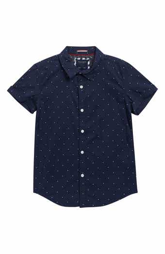 DENIM AND FLOWER Kids' Polka Dot Short Sleeve Shirt