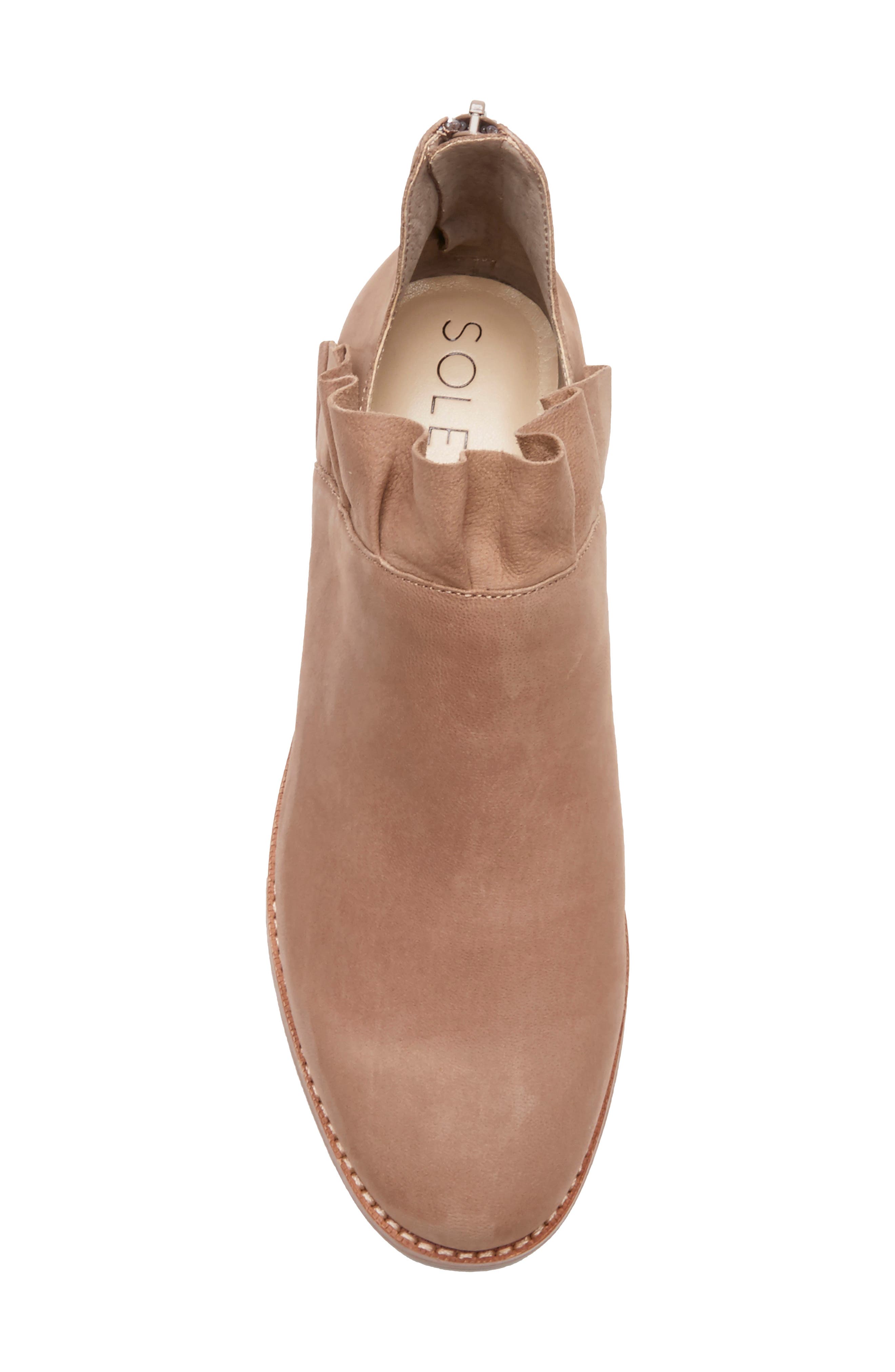 Brinya Ruffle Bootie, Alternate, color, BROWN SUGAR LEATHER