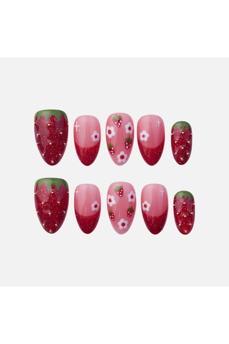 Strawberry Delight - Nail Set, Main, color, Red