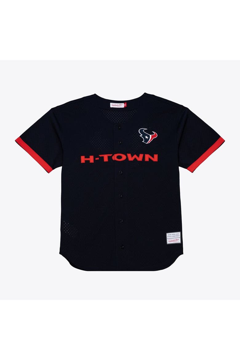 Men's Mitchell & Ness  Navy Houston Texans Head Coach Mesh Full-Button Fashion Jersey, Main, color, Navy