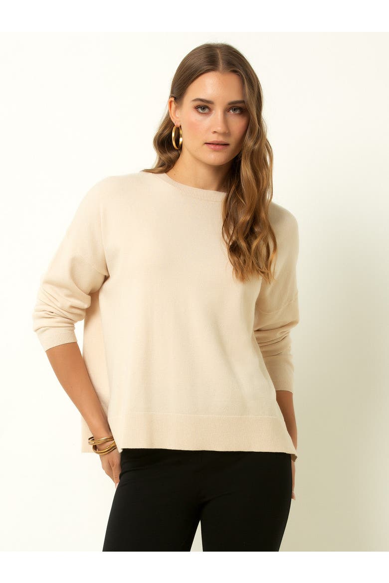 Relaxed Crew Neck Sweater, Alternate, color, Buttercream