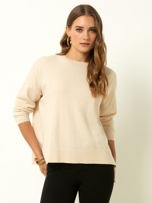 Single Stitch Relaxed Crew Neck Sweater In Neutral