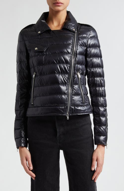Herno Ultralight Nylon Down Motorcycle Jacket In Black