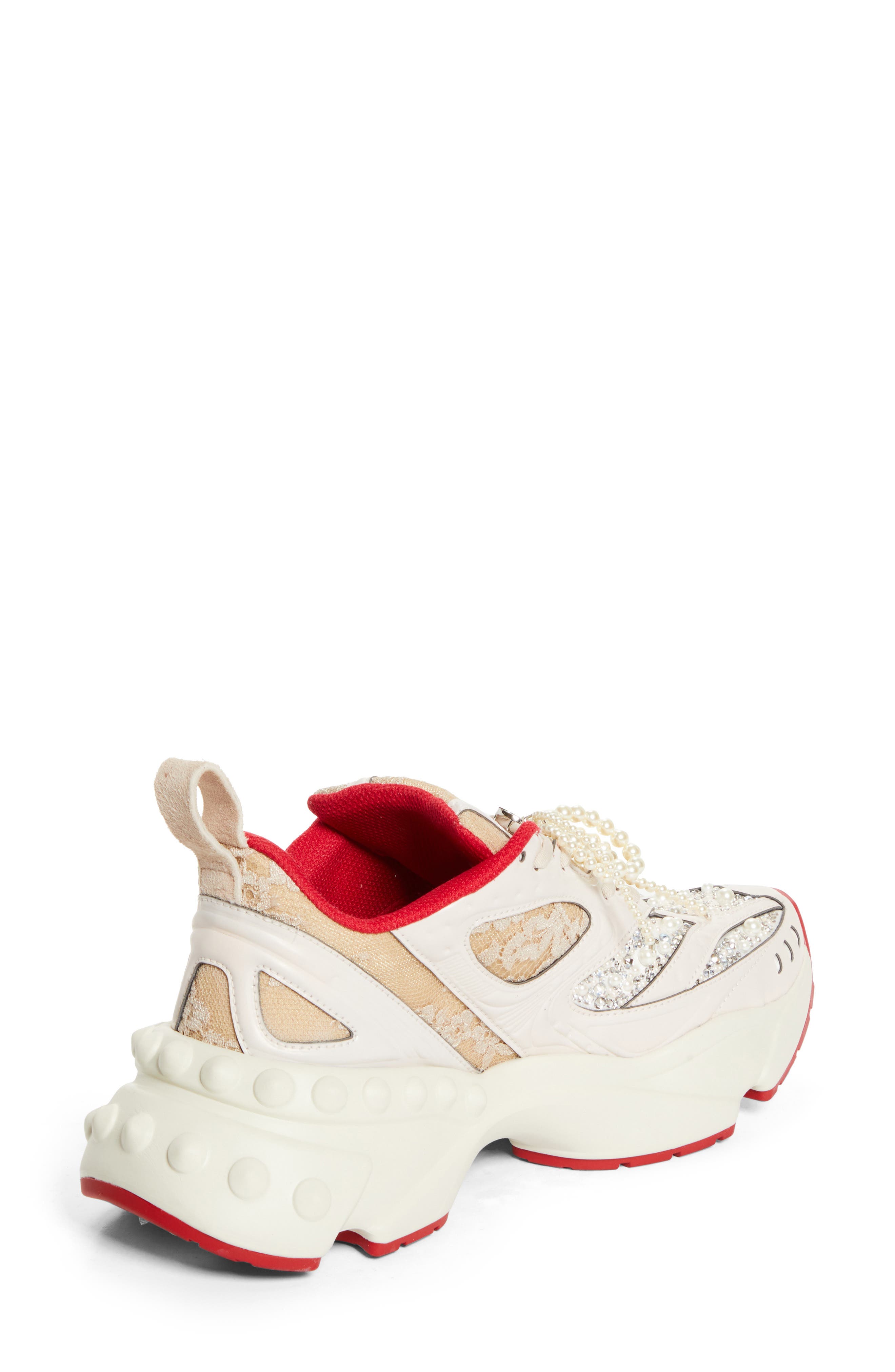 Christian Louboutin So Flo Perla Sneaker, Alternate, color, Pearl