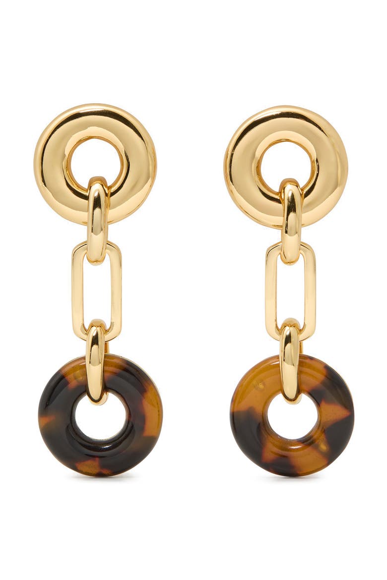 two tone linear drop earrings, Main, color, TORTOISE