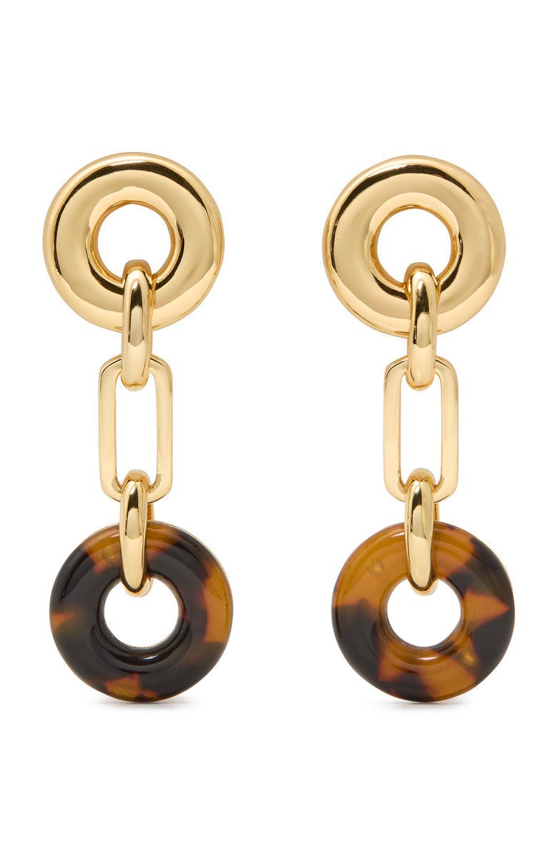 Kate Spade New York two tone linear drop earrings, Main, color, Tortoise