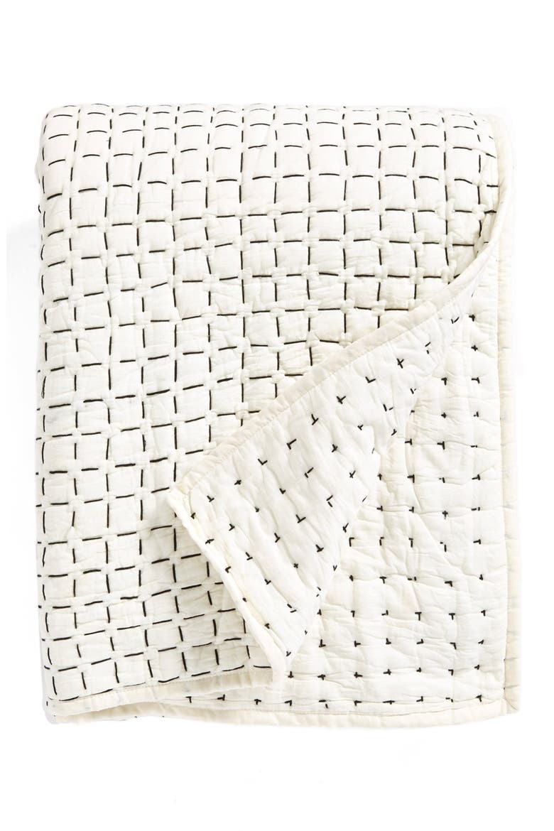 'Pure Imprint' Quilt, Main, color, CHARCOAL