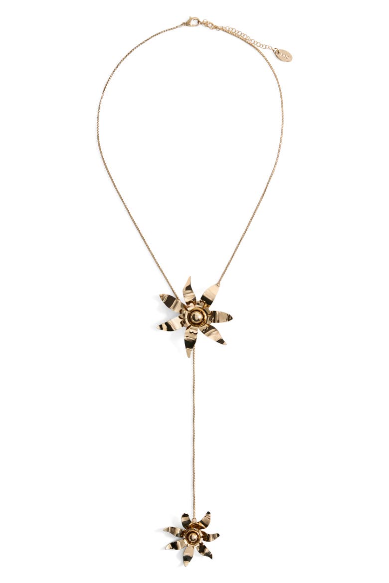 Flower Chain Necklace, Main, color, GOLD