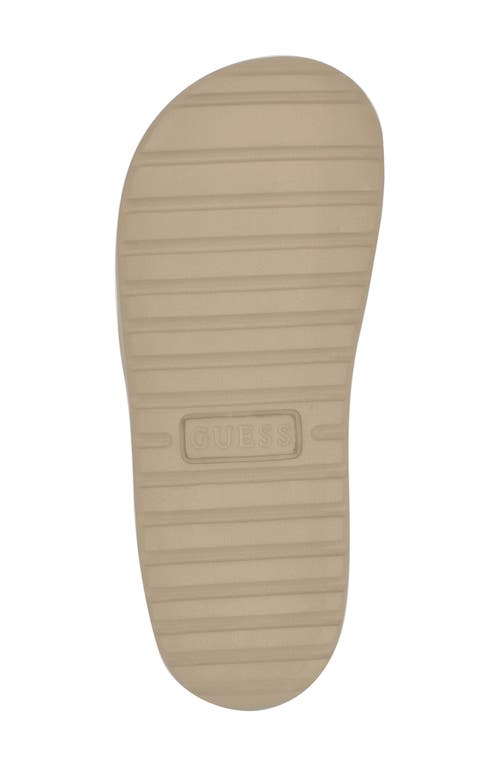 Guess Metzer Slide Sandal In Light Natural Multi