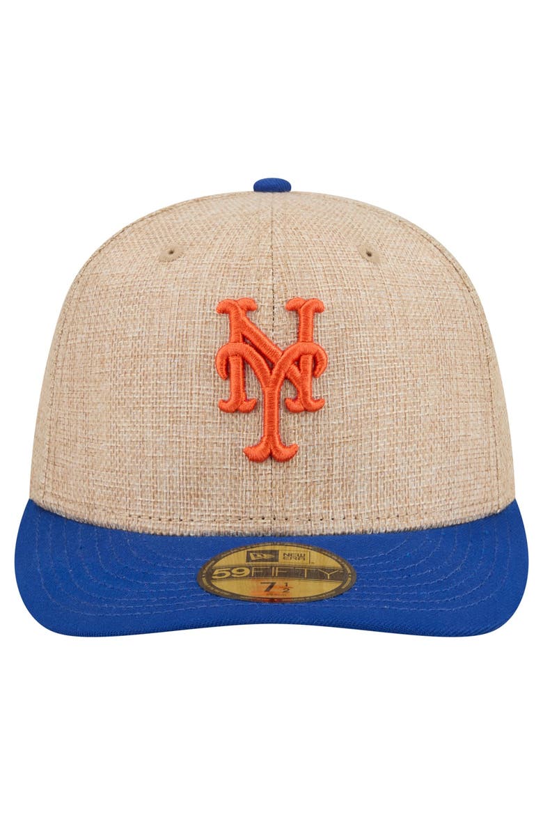 Men's New Era  Natural/Royal New York Mets Twine 59FIFTY Fitted Hat, Alternate, color, Natural