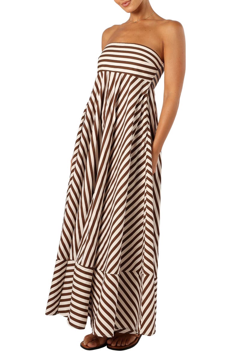 Petal & Pup Bowie Stripe Strapless Cotton Maxi Dress, Alternate, color, 