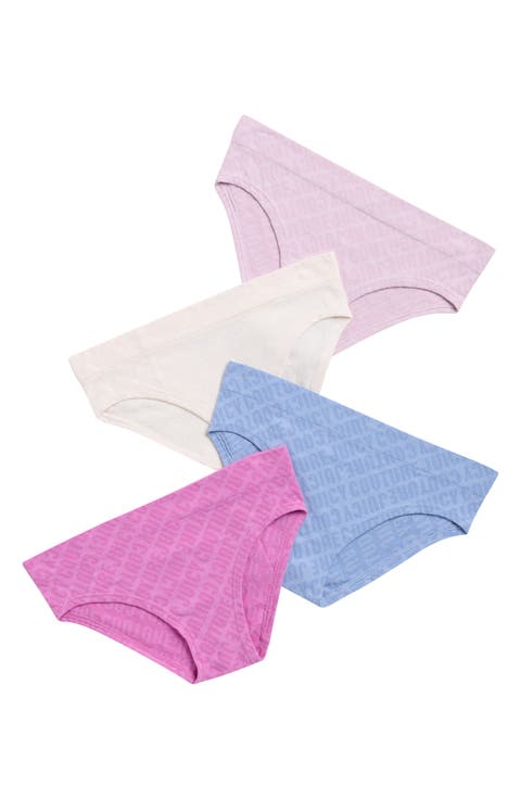 Kids' Assorted 4-Pack Jacquard Bikini Briefs