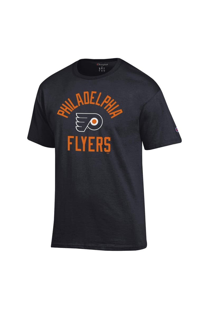 Men's Champion  Black Philadelphia Flyers Primary Logo Jersey T-Shirt, Alternate, color, Black