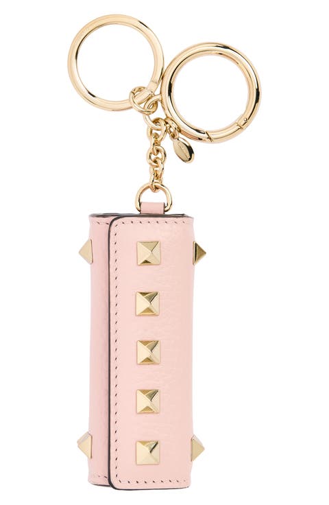 Rockstud Leather Lipstick Keychain