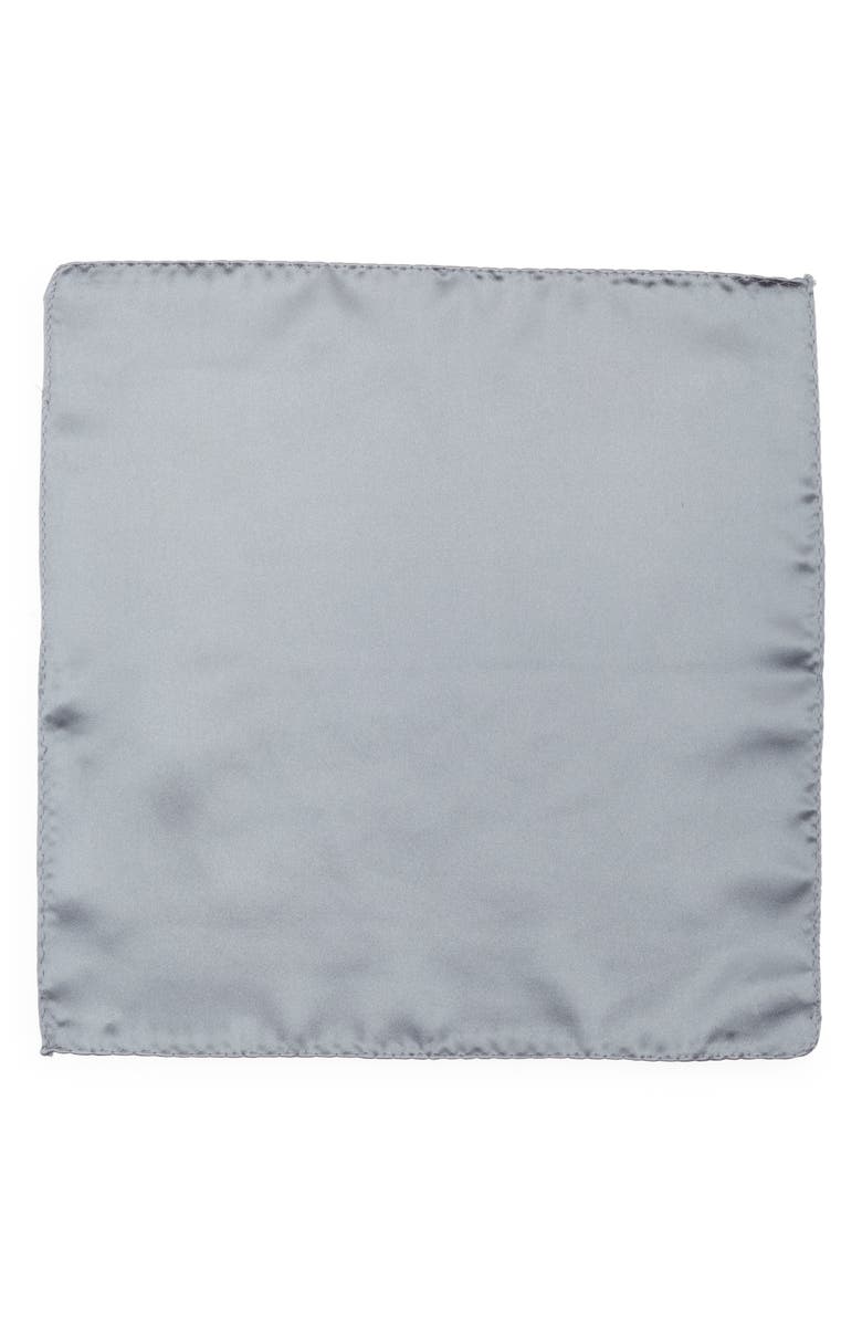 CONSTRUCT Solid Satin Pocket Square, Alternate, color, Smoke