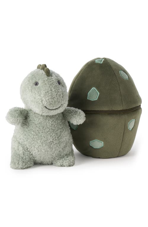 Elegant Baby Dinosaur Egg Plush Toy In Sage Green