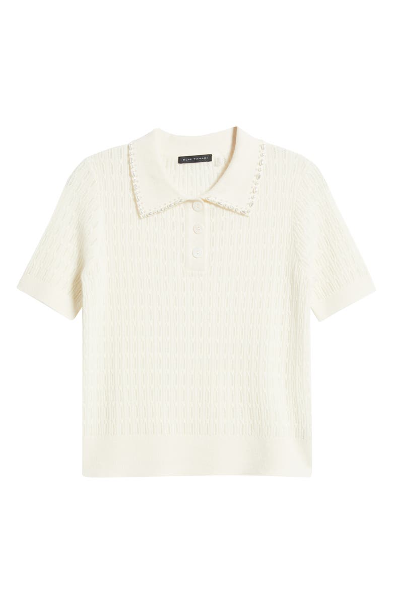Elie Tahari The Stevie Cashmere Polo Sweater, Alternate, color, Vanilla