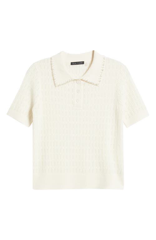 Elie Tahari The Stevie Cashmere Polo Sweater In White