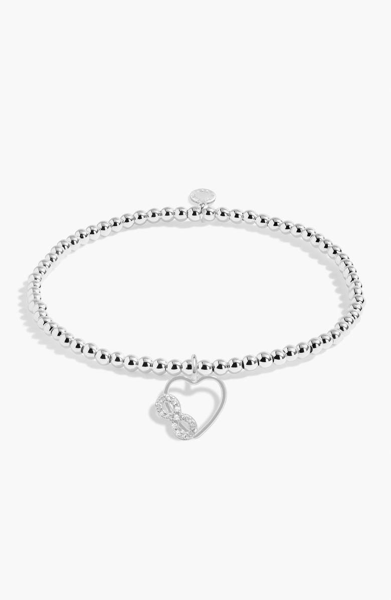 A Littles & Co A Little 'Friends Make You Laugh Louder, Smile Brighter And Dream Bigger' Bracelet In Silver Plating, Main, color, Metallic Silver