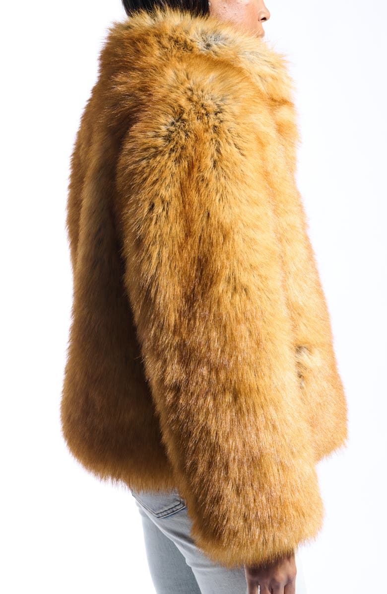 AZALEA WANG Faux Fur Coat, Alternate, color, Tan