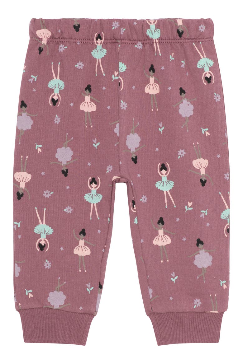 Appliqué Ruffle Sweatshirt, Joggers, Socks & Headband Set, Alternate, color, PUR-BALLET
