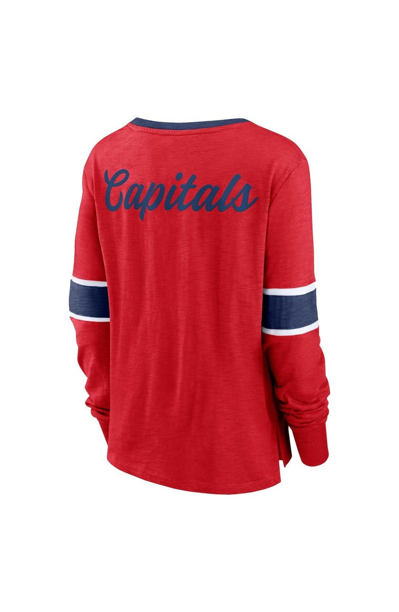 FANATICS Women's Fanatics Branded Red Washington Capitals Effervescent Exclusive Lace-Up Long Sleeve T-Shirt, Alternate, color,