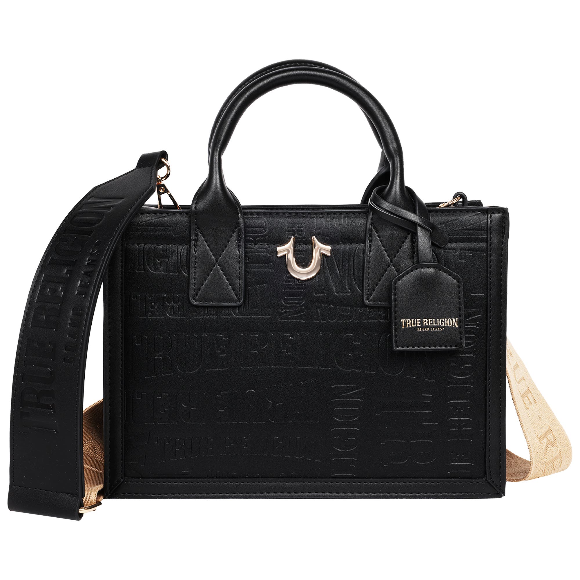 True Religion Mega Logo Modern Tote, Main, color, 