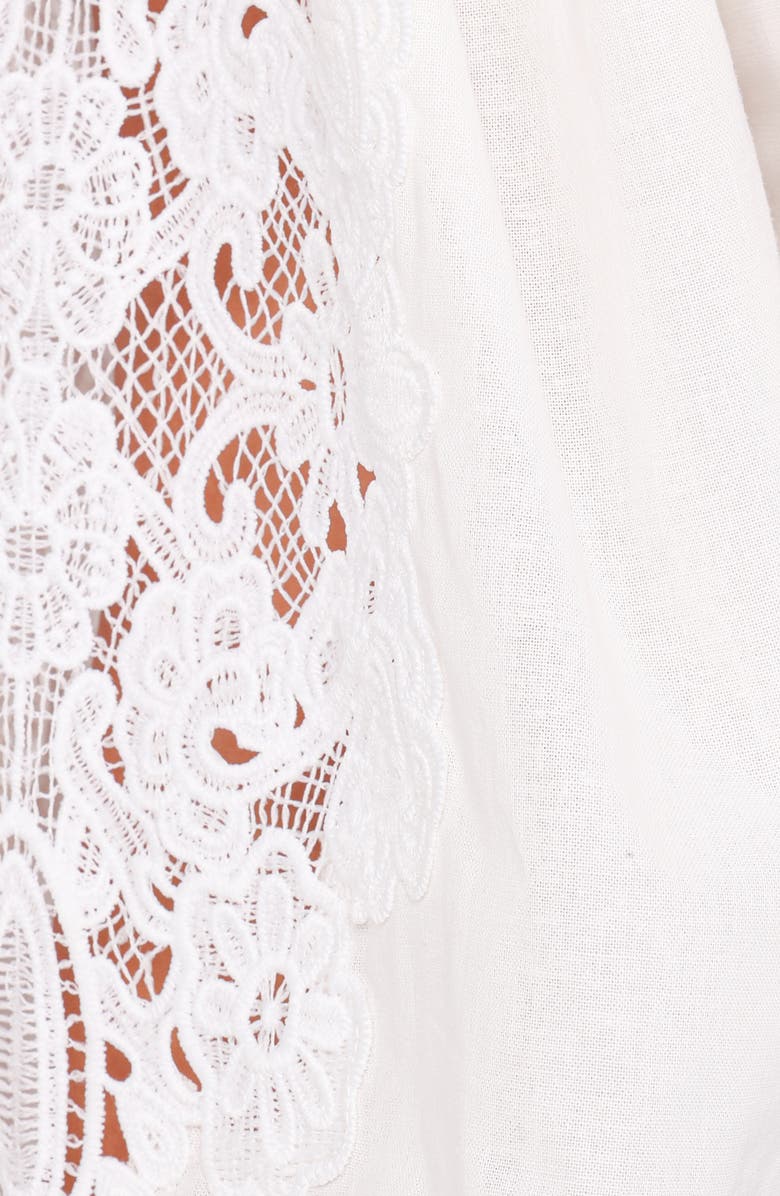 Petal & Pup Angelica Lace Inset Long Sleeve Top, Alternate, color, White