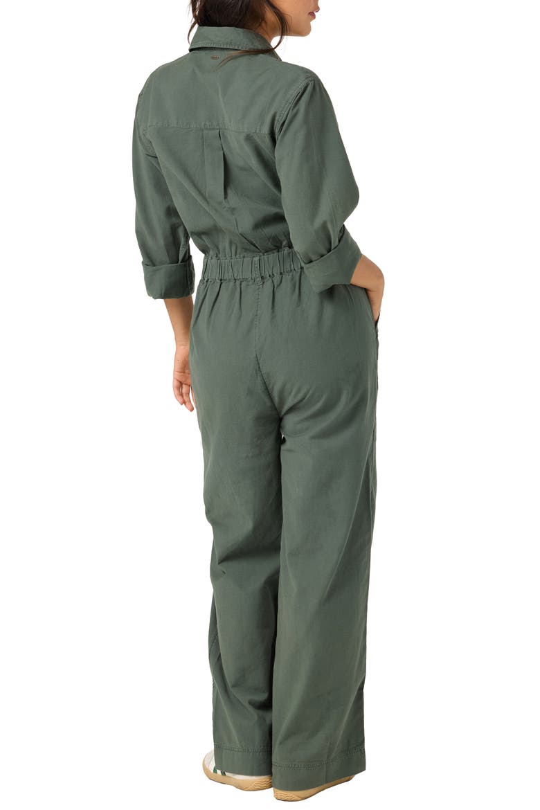 Faye Long Sleeve Jumpsuit, Alternate, color, HUNTER GREEN