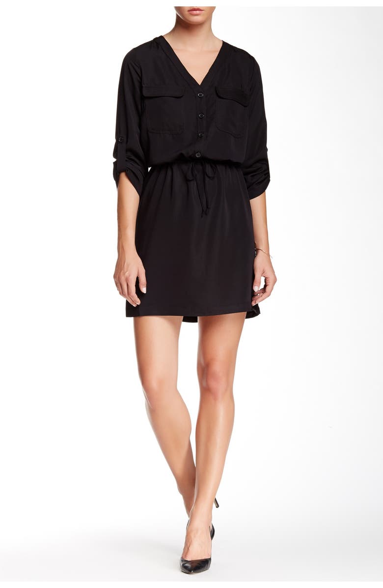 MAX STUDIO Rolled Sleeve Shirt Dress, Main, color, 